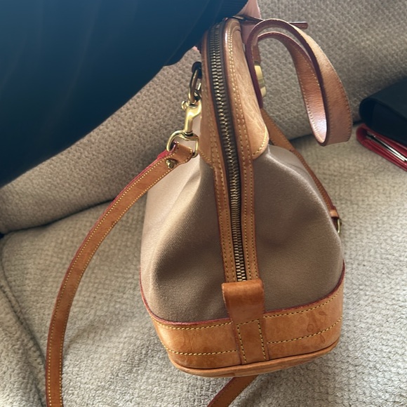 🦆Dooney & Bourke Classic Leather & Canvas Crossbody Satchel - Picture 7 of 12